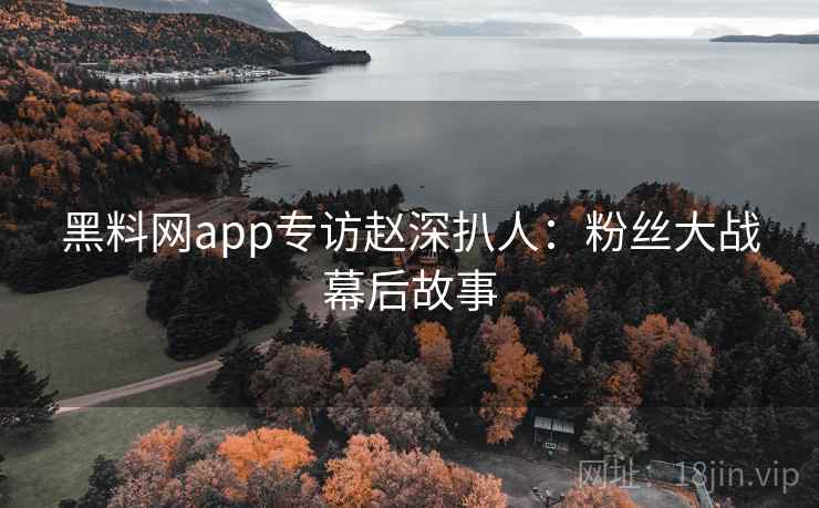 黑料网app专访赵深扒人：粉丝大战幕后故事