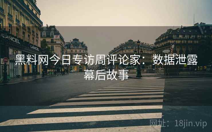 黑料网今日专访周评论家：数据泄露幕后故事