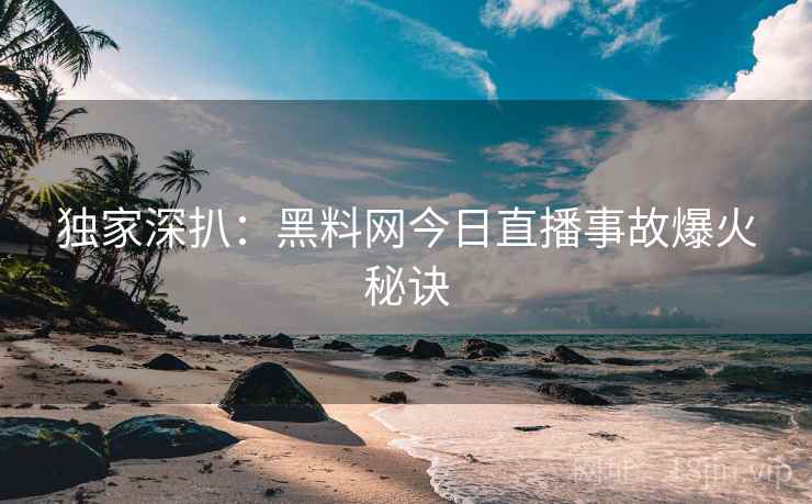 独家深扒：黑料网今日直播事故爆火秘诀