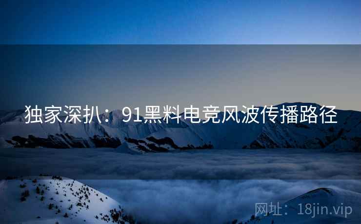 独家深扒：91黑料电竞风波传播路径